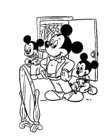 A coloring page of mickey mouse